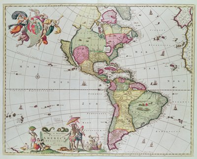 Novissima et Accuratissima Totius Americae Descriptio per N. Visscher, 1648 by Nicolaes Jansz Visscher